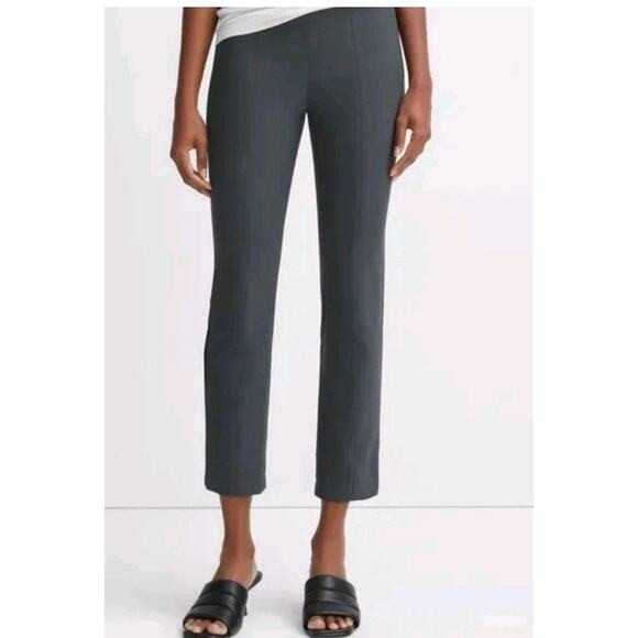 Vince Stitch Front Seam Ponte Legging Pants Sz L Dark Gray Side Zip Work Career - Picture 3 of 14